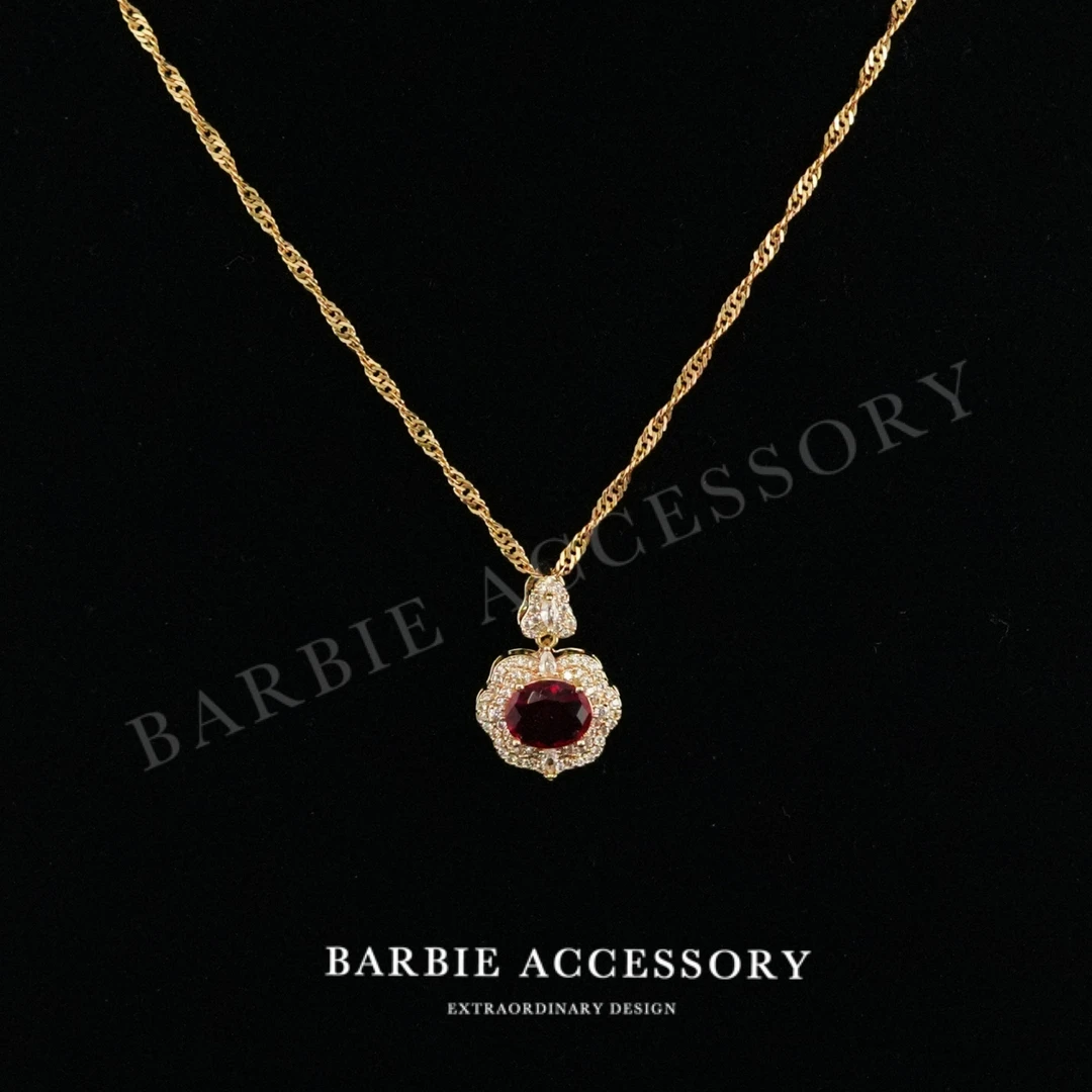 铜合金项链 【红意之羽】复古法式设计款高级绝美百搭项链