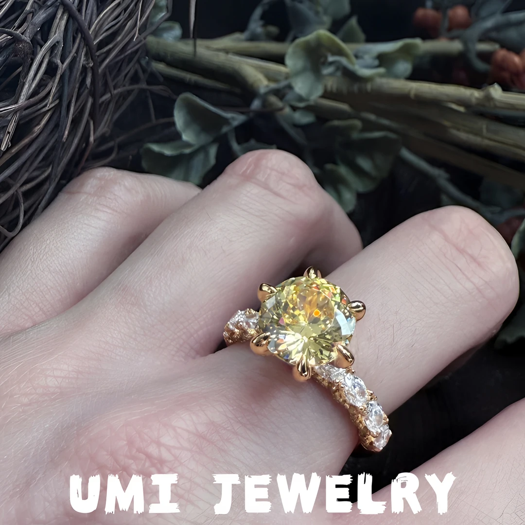 925银合成锆石戒指 UMI家【睡美人】璀璨烟花戒指镶嵌轻奢复古