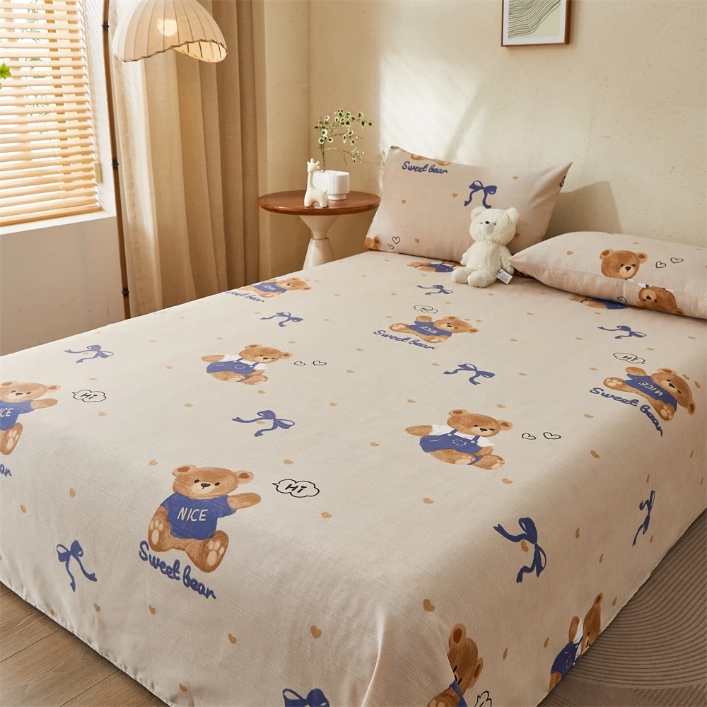 泰迪熊三枚缎全新工艺大帆布老粗布 贴身柔软吸汗透气小熊床单