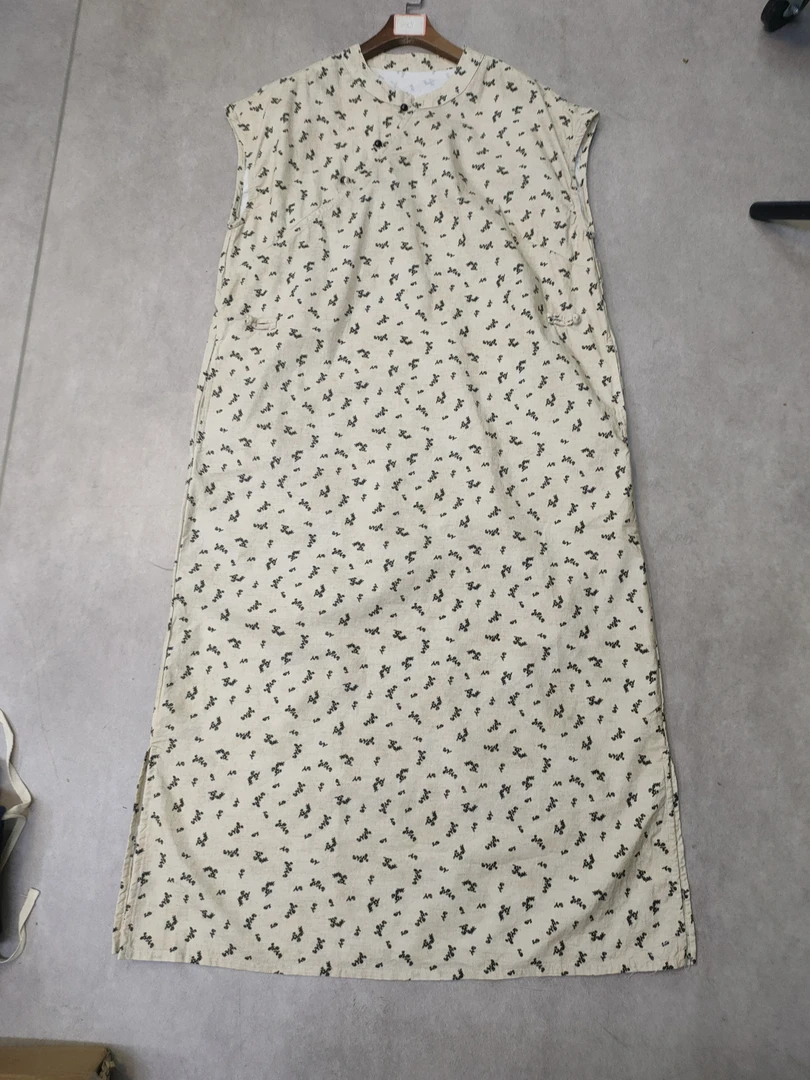 （小碎花）立领斜襟盘扣奇袍款百搭显瘦无袖连衣裙XHH 5827