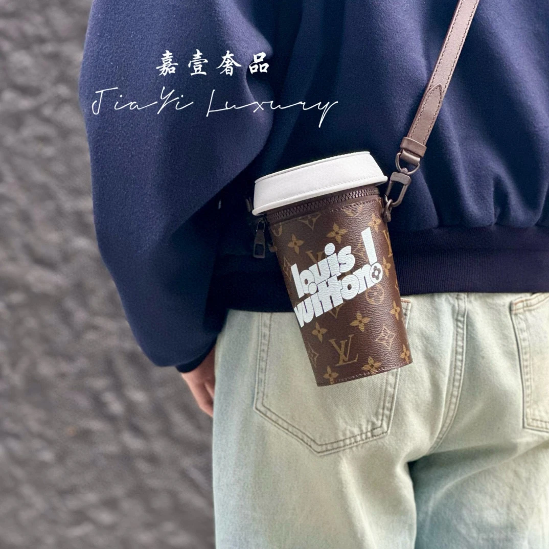 99新 LouisVuitton/路易威登 9012COFFEE CUPMNG咖啡杯老花单肩包