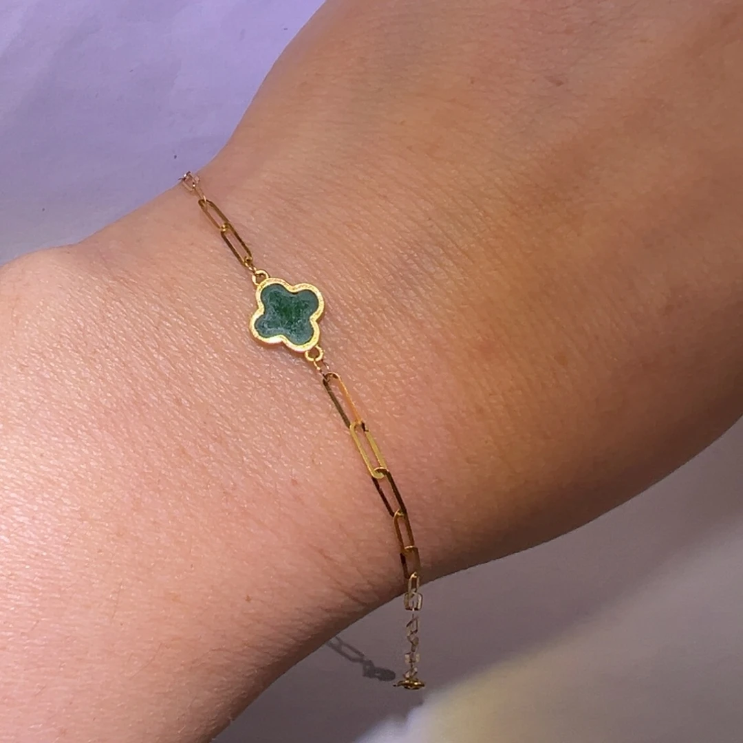 翡翠颈饰18K金镶嵌手链