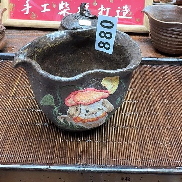 纯手工制作粗陶茶具我****阳