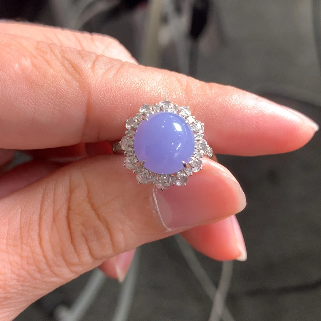 翡翠18K金镶嵌戒指翡翠