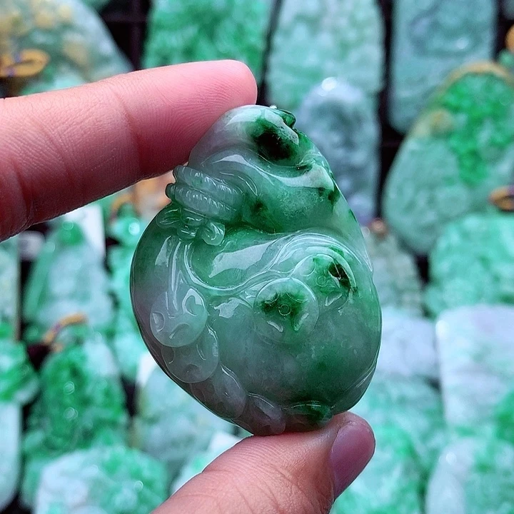 天然A货翡翠钱袋