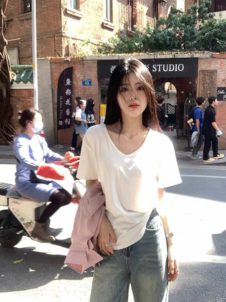 A206升级版#V领白月光短袖T