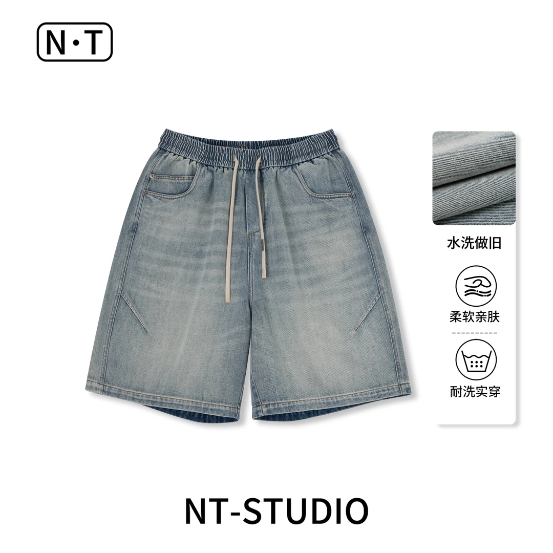 夏季新款兰色水洗牛仔短裤34045