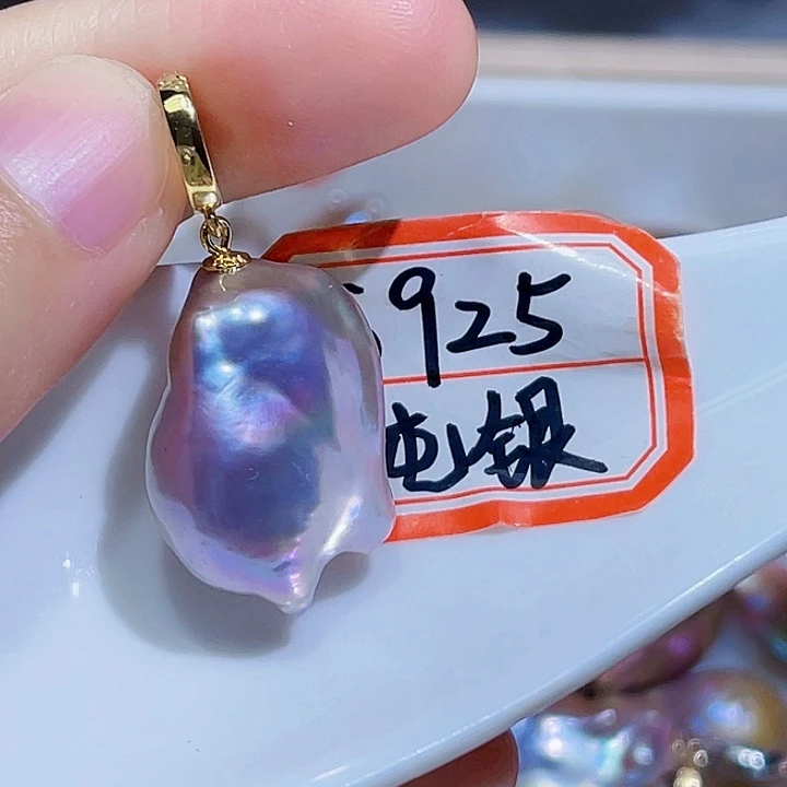 淡水珍珠银S925镶嵌颈饰