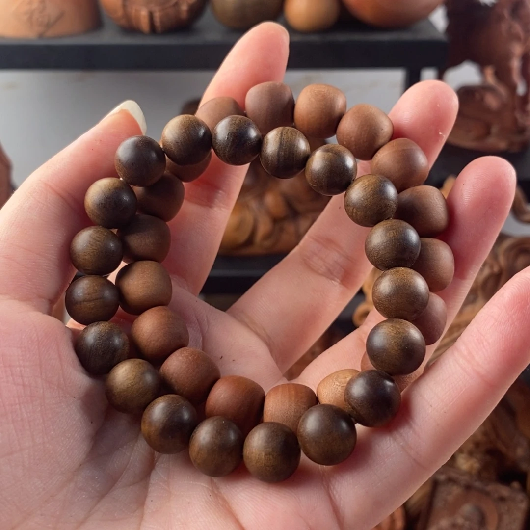 梦***仙无事牌檀香木老山檀1.0圆珠➕1.1×10桶珠奶香