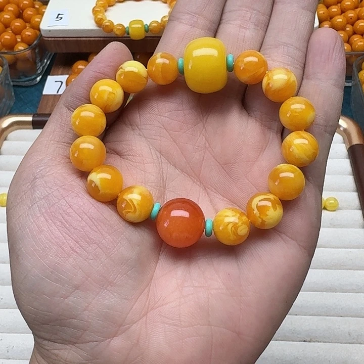 力***制非金属精品老蜡色素串搭配一条
