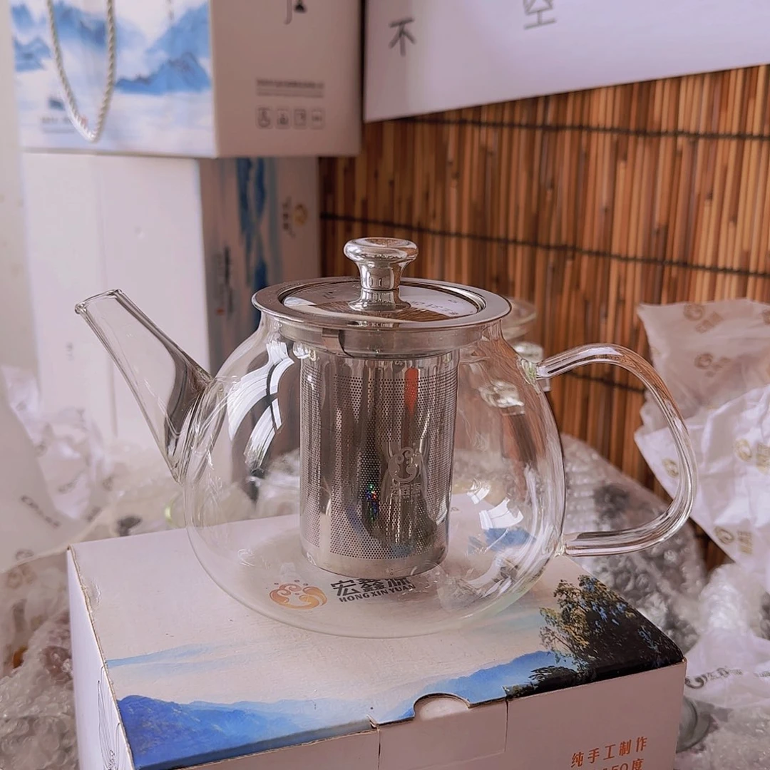 高硼硅玻璃茶水分离款瑕疵H1007圆壶