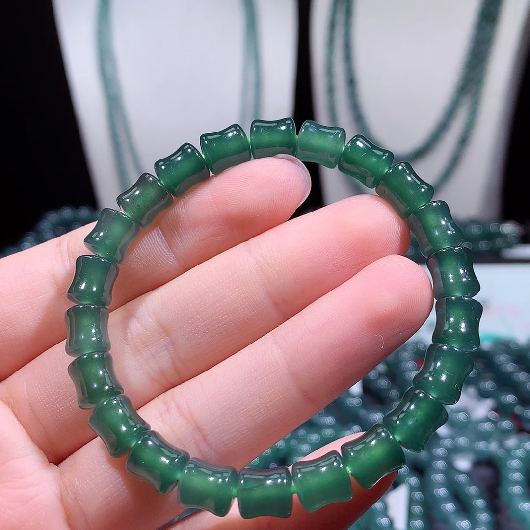 翡翠未镶嵌手链天然a货翡翠手串7.5