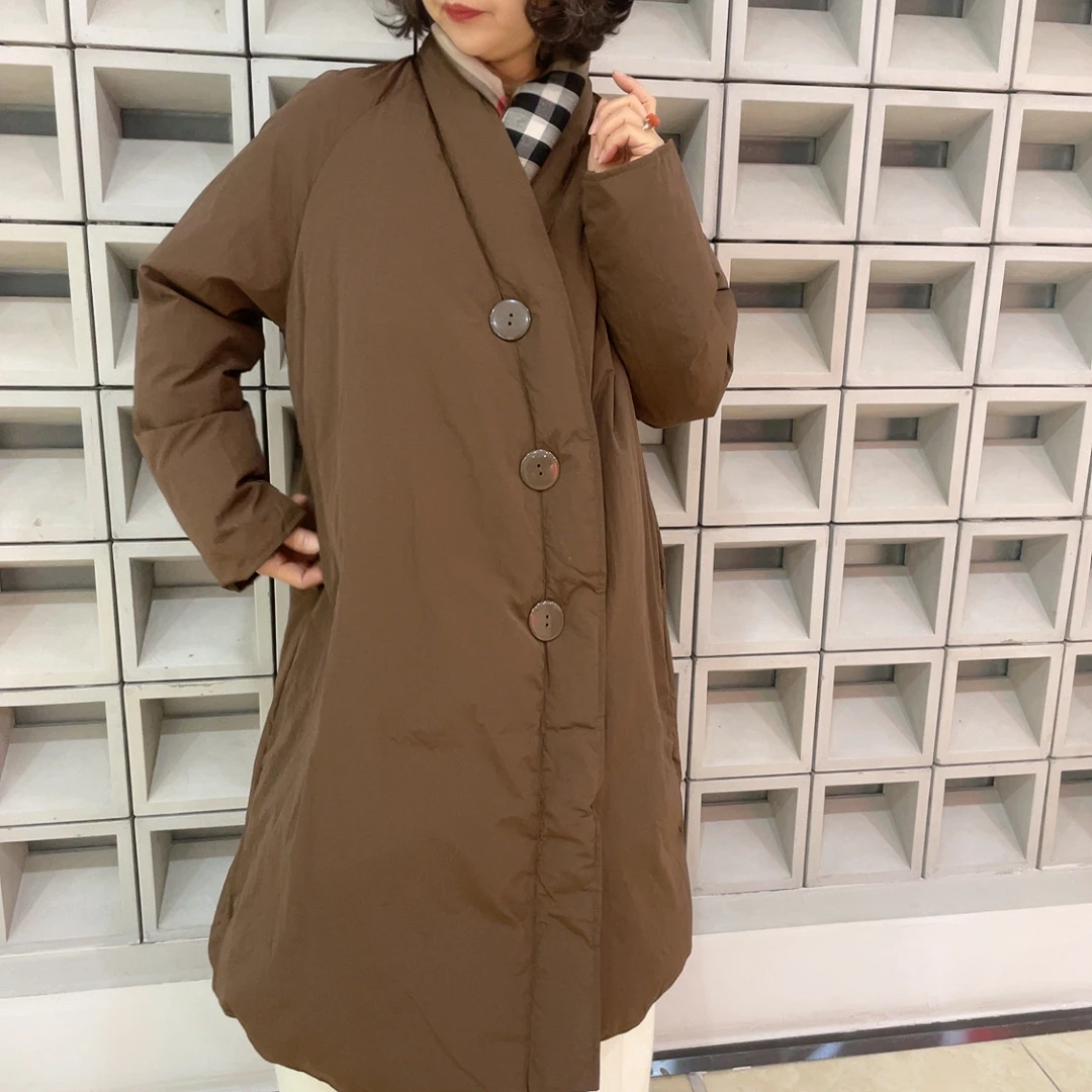 冬季新款薄棉长款百搭宽松保暖羽绒服