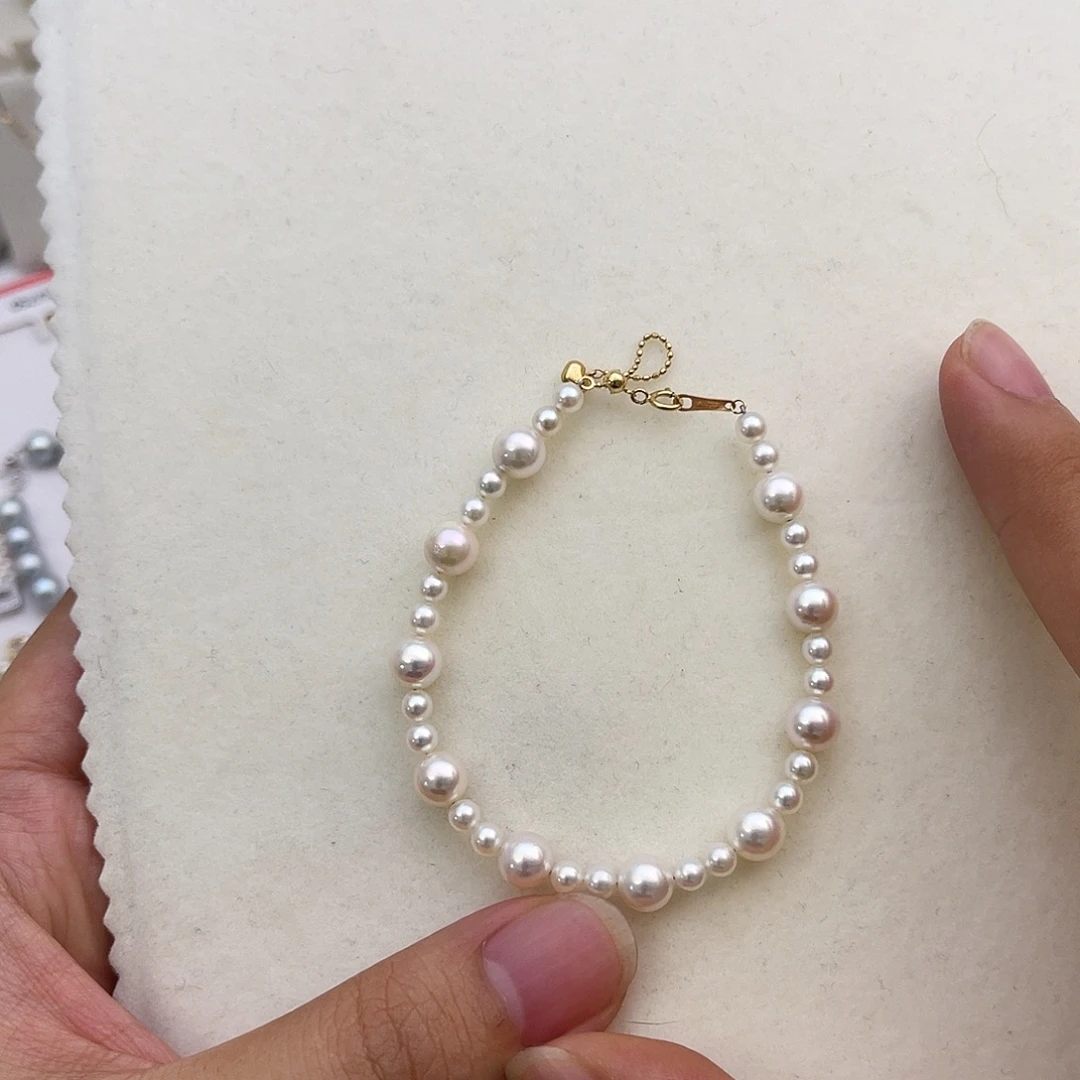 手绳18K金镶嵌淡水珍珠