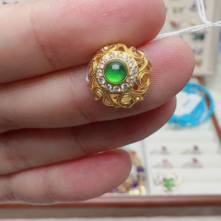 翡翠吊坠(不含链)银S925镶嵌吊坠239