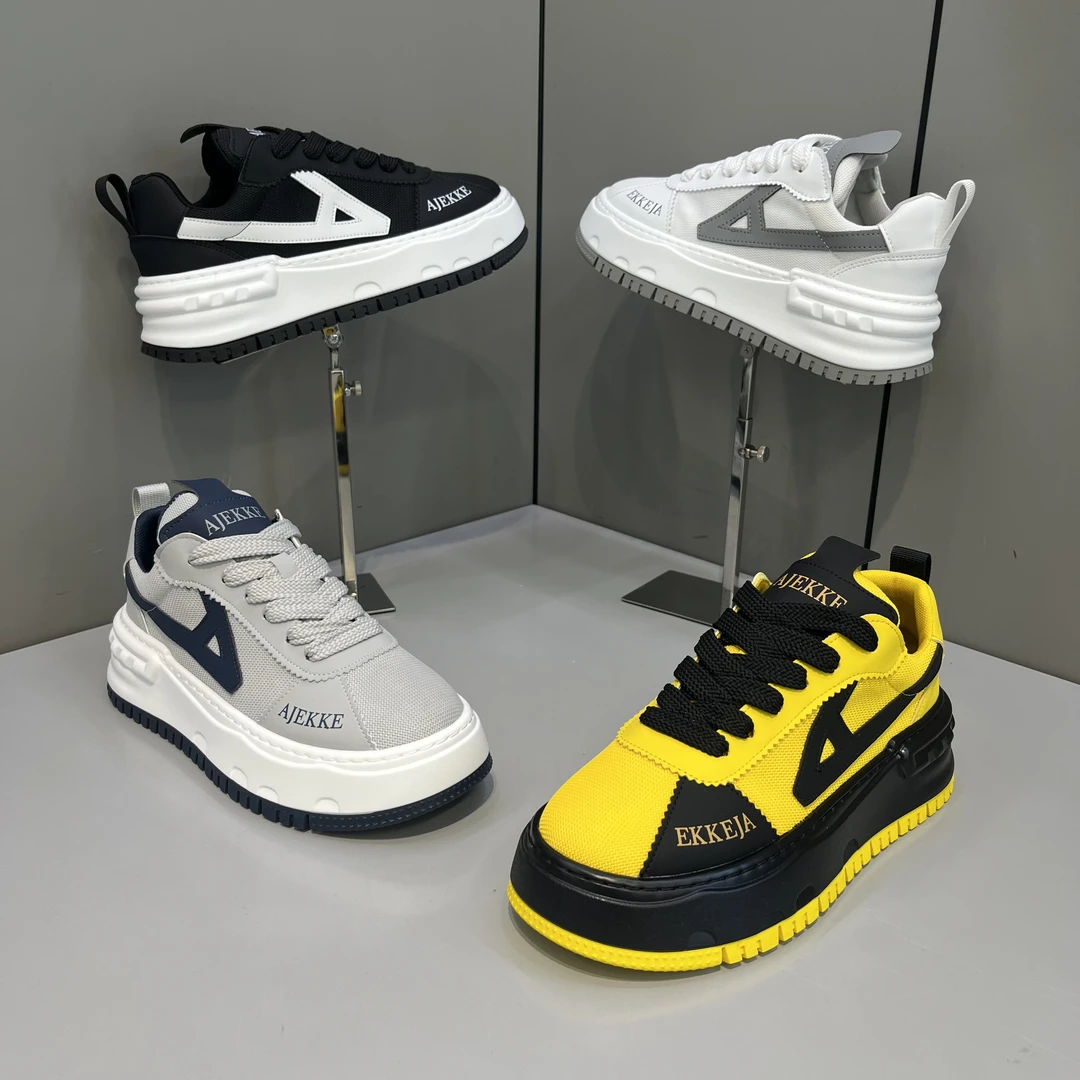 2025春季新款男士厚底轻奢舒适网红小板鞋时尚休闲百搭潮流男鞋子