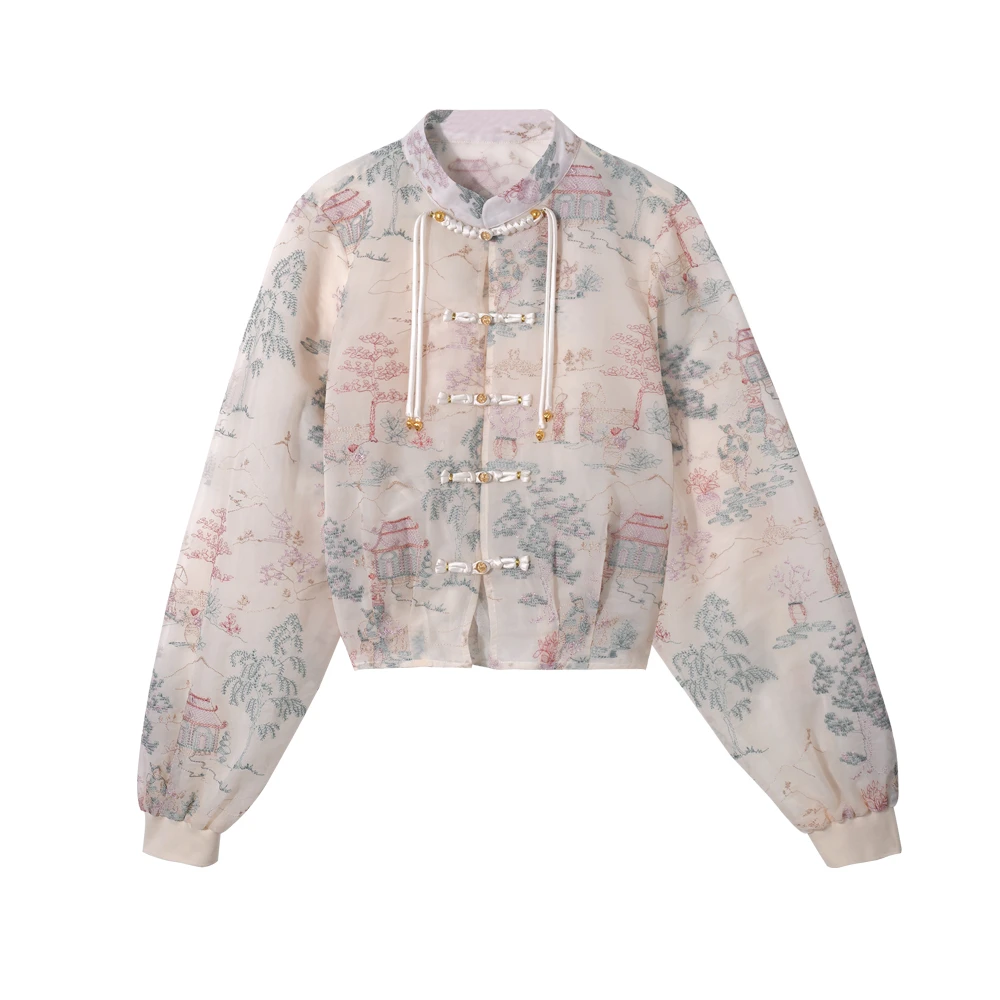 【诺哥专属】 HW7126 新中式复古烟雨江南刺绣提花外套上衣