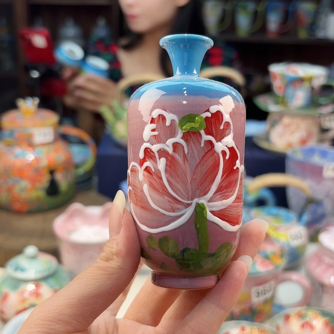 景德镇手绘高温釉下彩陶瓷茶具