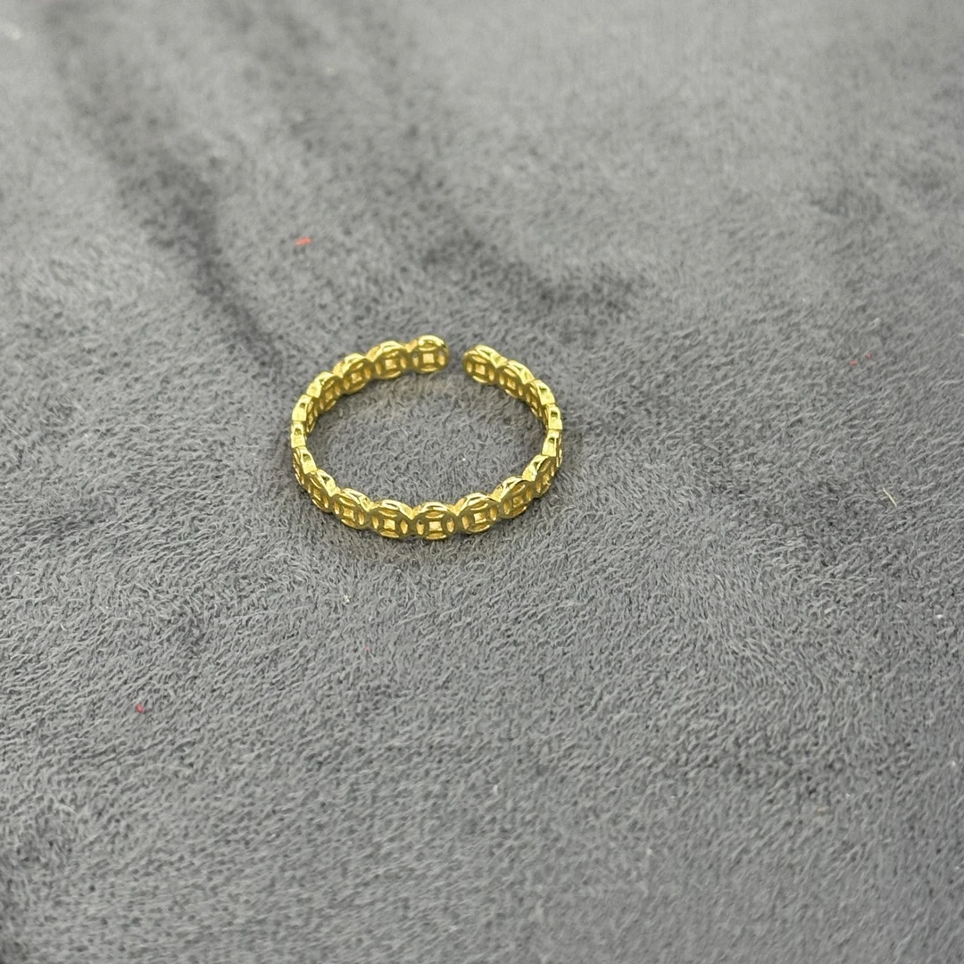 925银戒指 银制钱币戒指一个-3454