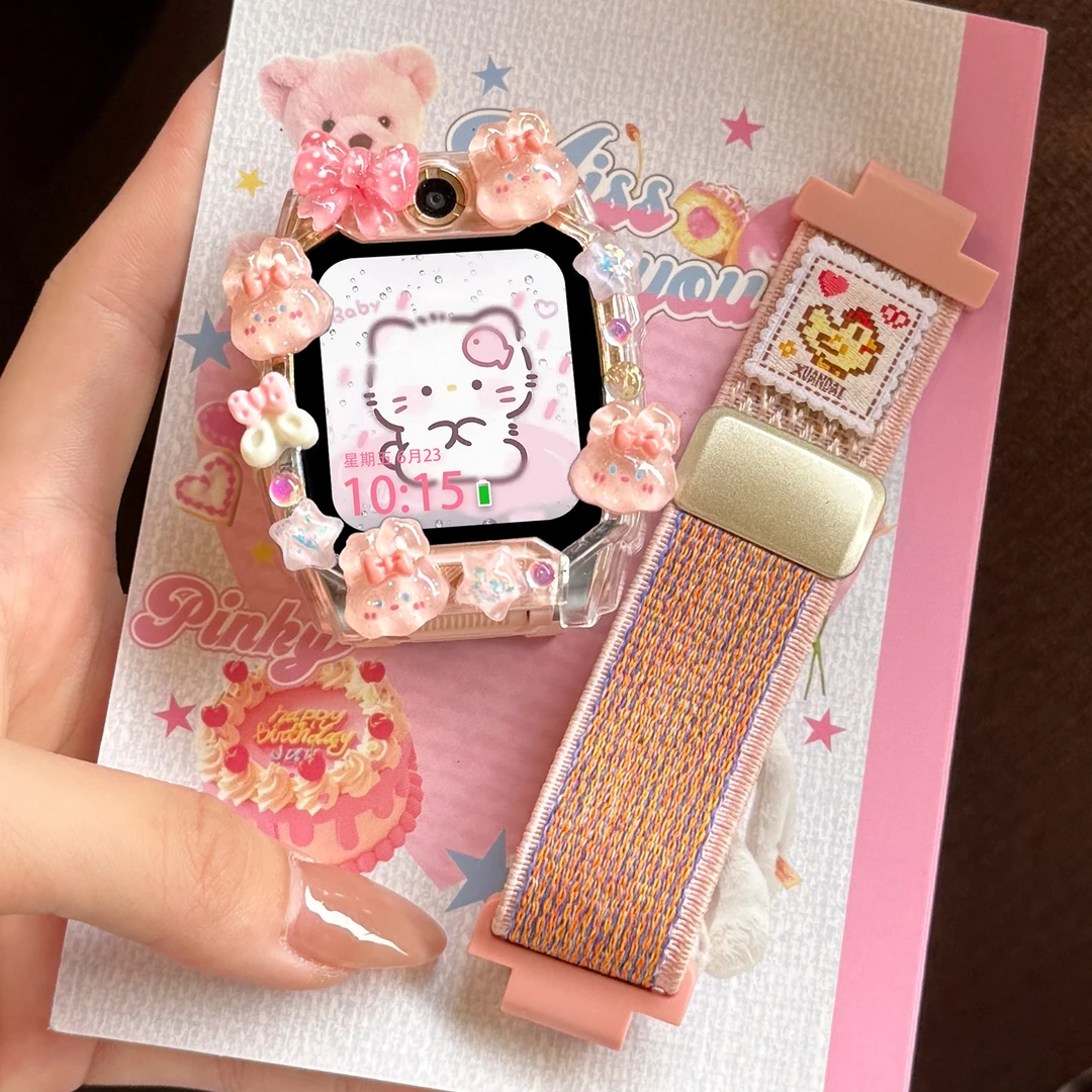 适用小天才电话手表表带z11z10少年版z9Z8A磁吸z6pro保护套壳编织