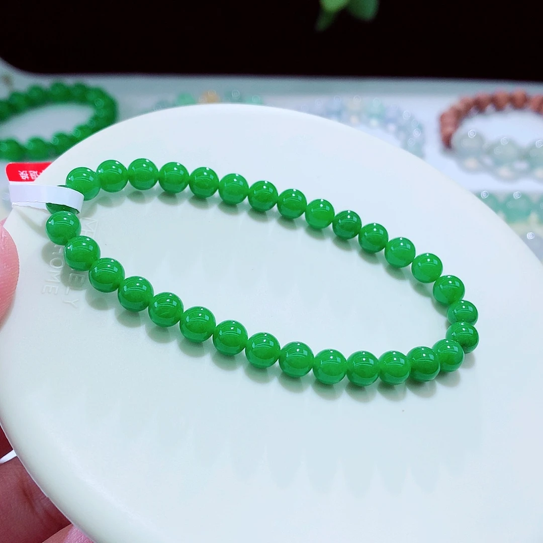 未镶嵌手链翡翠卡6辣绿