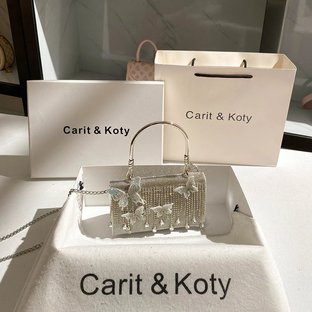 CARIT KOTY时尚晚宴手提包包女2025新款水钻包百搭高级感斜挎小包