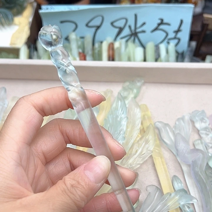 蛇纹石玉未镶嵌发簪