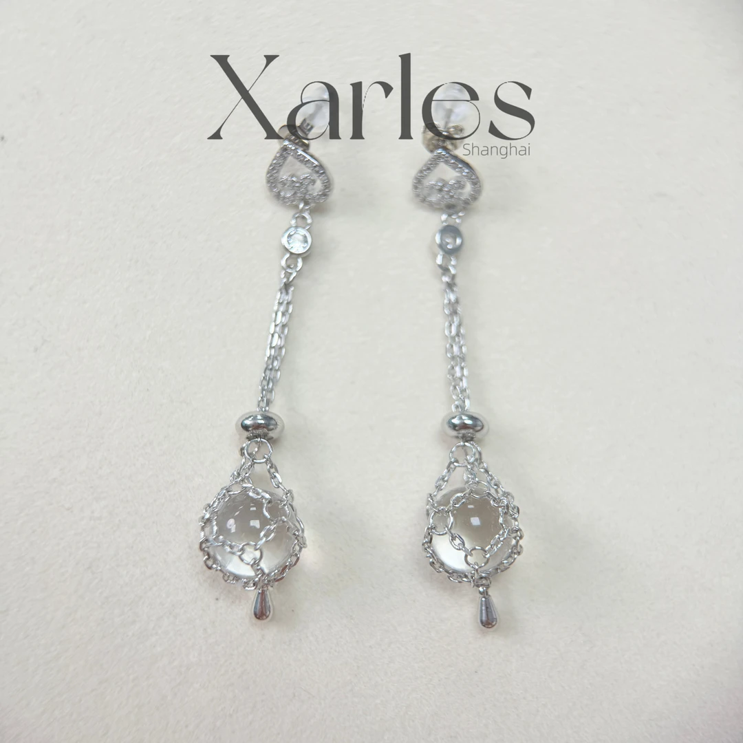 铜合金耳饰 渔网透明耳环E3635