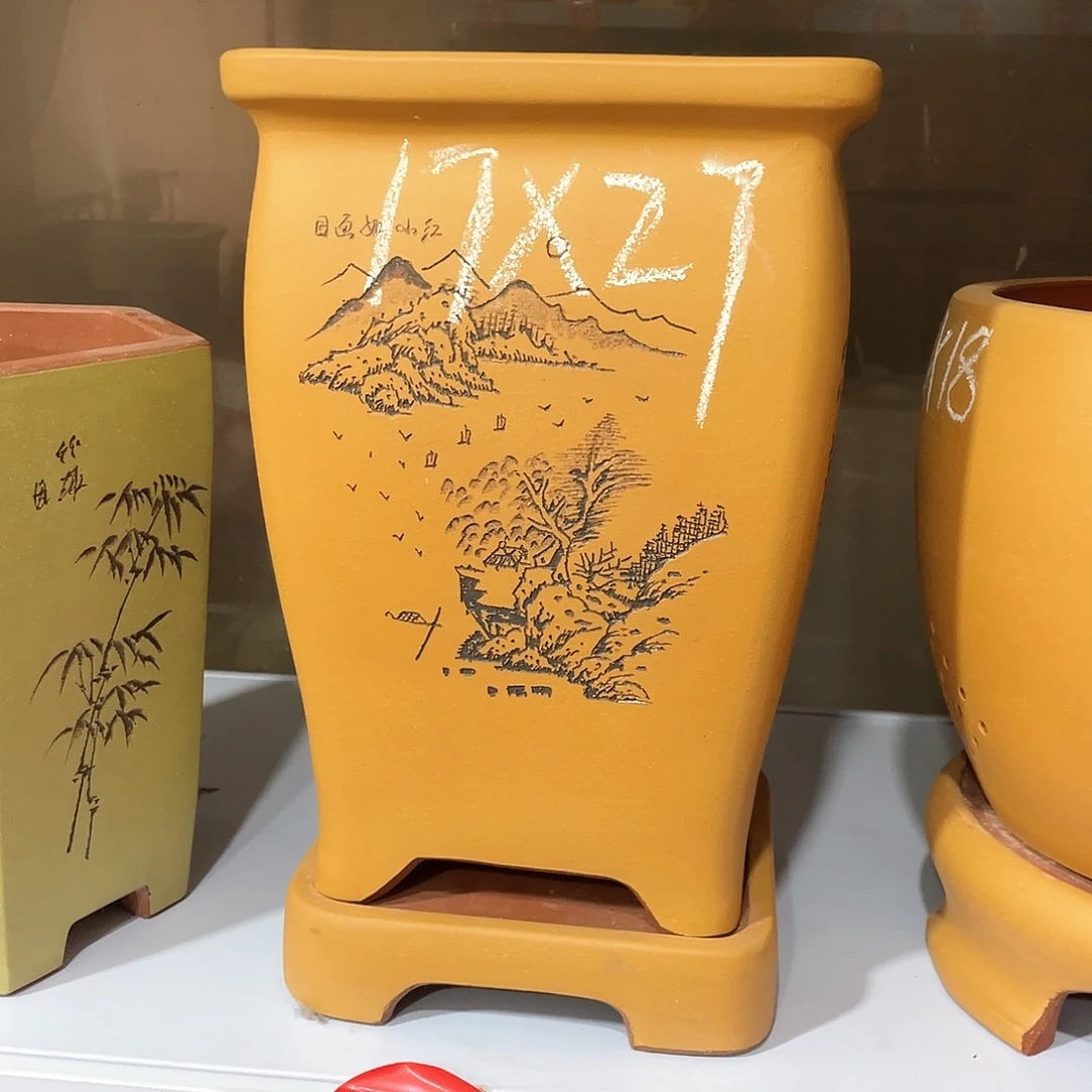 紫砂天心紫砂手工花盆