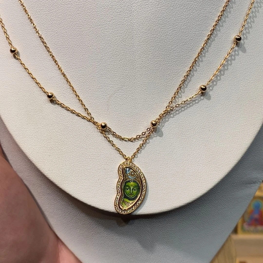 手链纯手绘唐卡绿度925