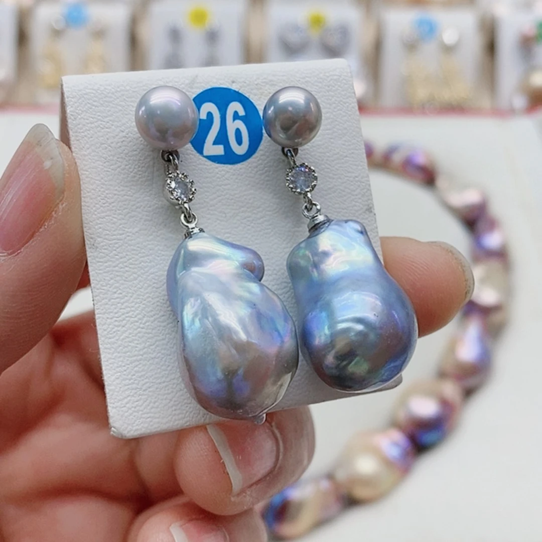 【闪购商品】淡水珍珠耳饰银S925镶嵌