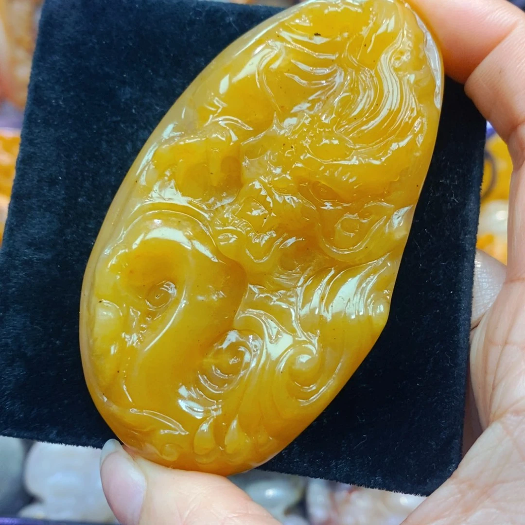 未镶嵌石英质玉（黄龙玉）吊坠(不含链)