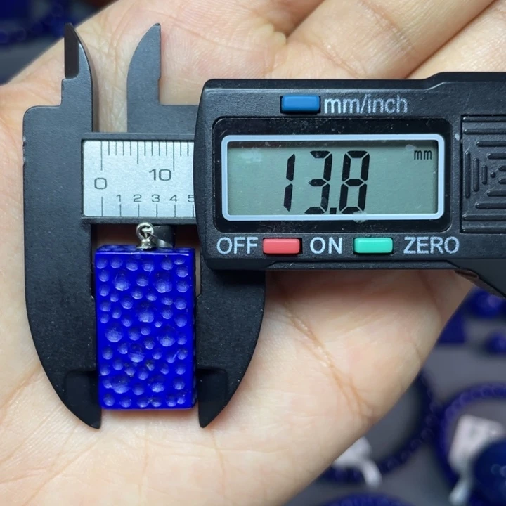 银S925镶嵌青金石13×22mm陨石坑吊坠