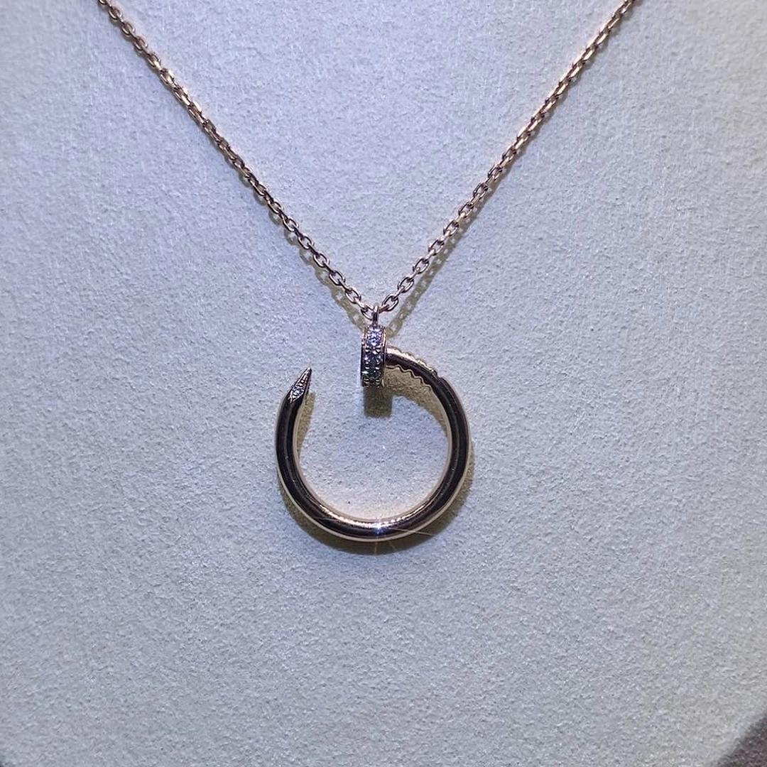 钻石颈饰18K金镶嵌钉子项链k玫