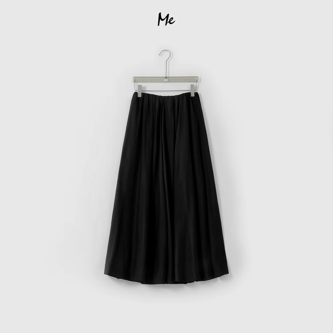 ME【飘逸半裙】莱赛尔混纺微褶肌理高腰显瘦百搭时尚半身裙MESS0522
