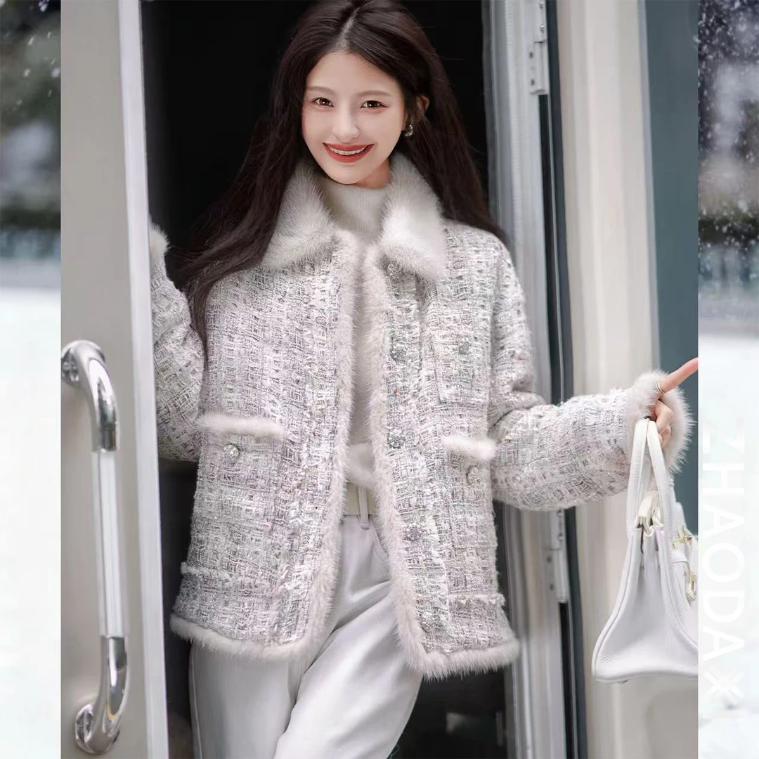 【赵大喜】现货！盖茨比-小香水貂鹅绒服 | 90白鹅绒 羊毛粗花呢