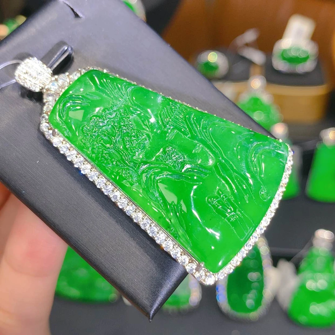 【闪购商品】颈饰银S925镶嵌翡翠4柒姐