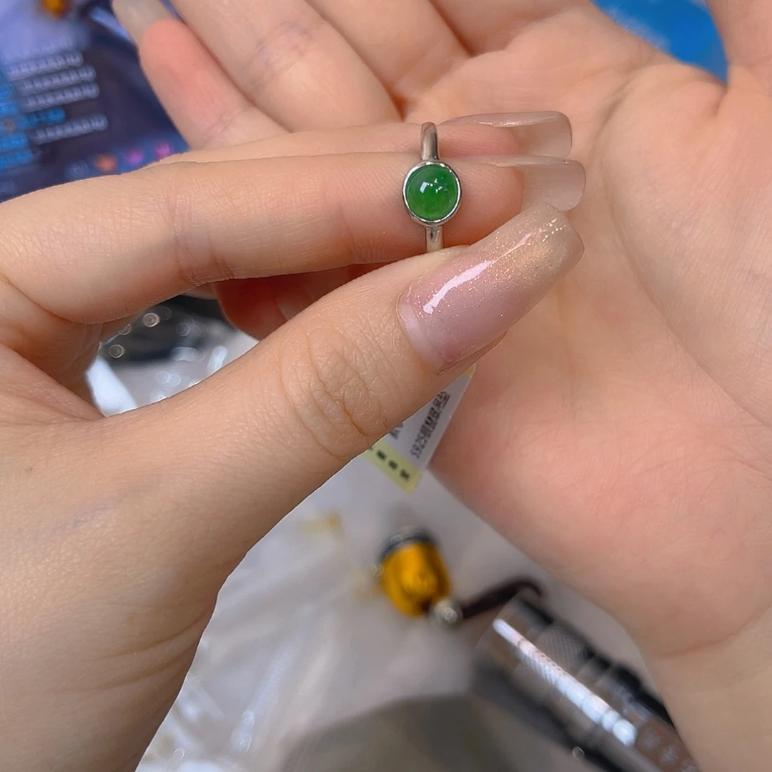 翡翠银S925镶嵌戒指