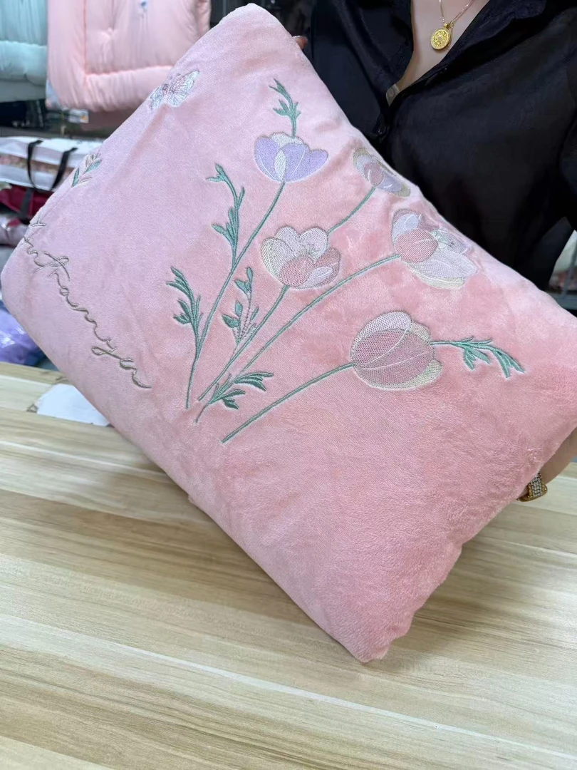 郁金香系列牛奶绒四件套-粉玉