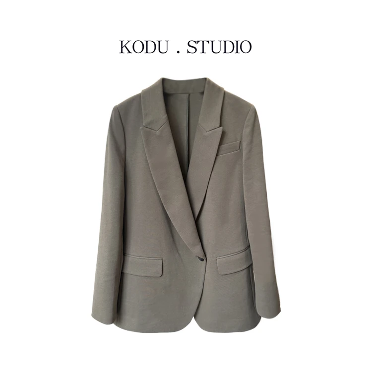 【刻度KODU】DG-3495新款翻领一粒扣纯色正肩时尚百搭气质轻奢西服