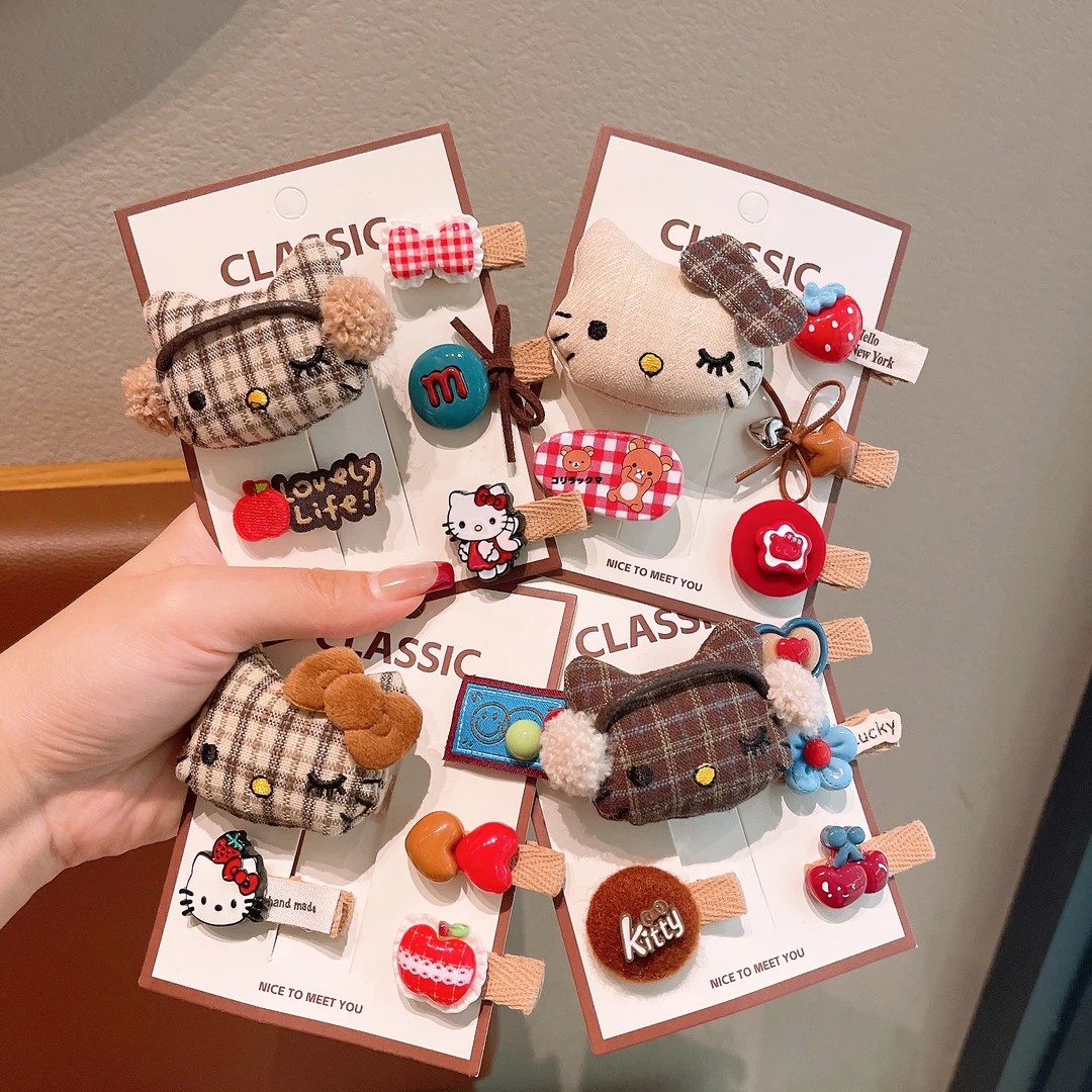 新款冬季可爱粉色兔子花朵BB夹发夹组合刘海碎发夹子儿童发卡头饰