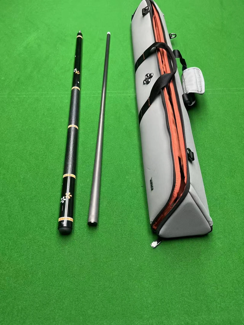 塔里克球杆樱花镶嵌二段碳纤维黑科技台球杆