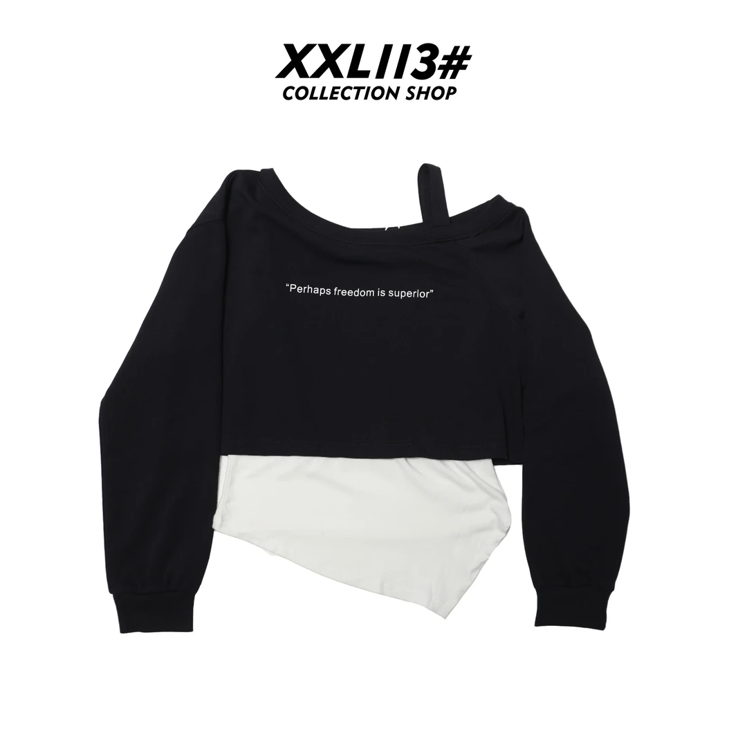 113* CENTRALIZED SHOP长袖短款一字领秋季卫衣X5F03I6977