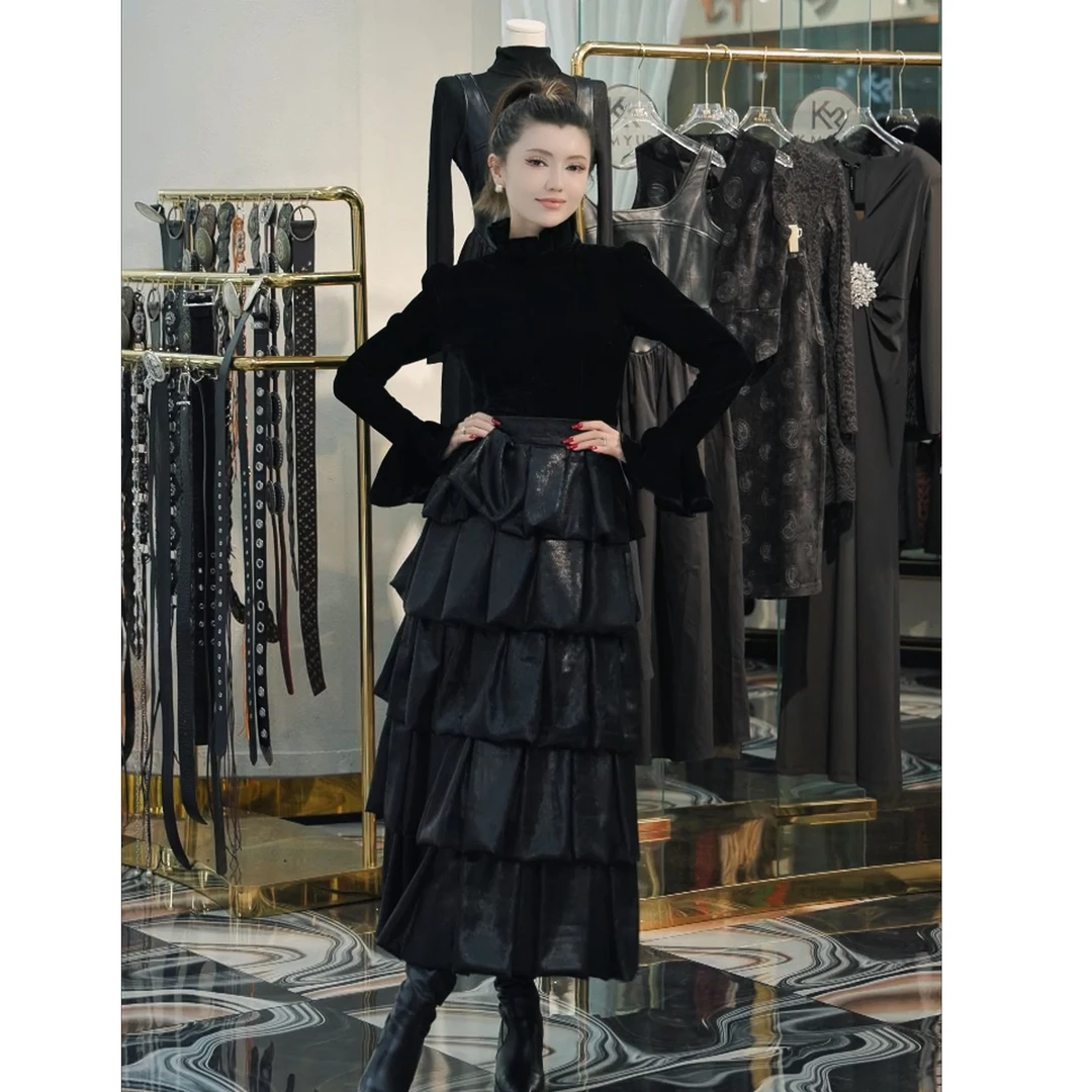 KMDIL早春新款法师宫廷风两件套套裙气质显瘦高级洋气百搭0110