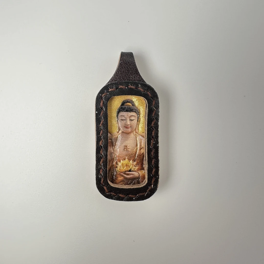 非金属皮质吊坠 【皮雕吊坠方圆/长条】手工非遗民族风挂坠