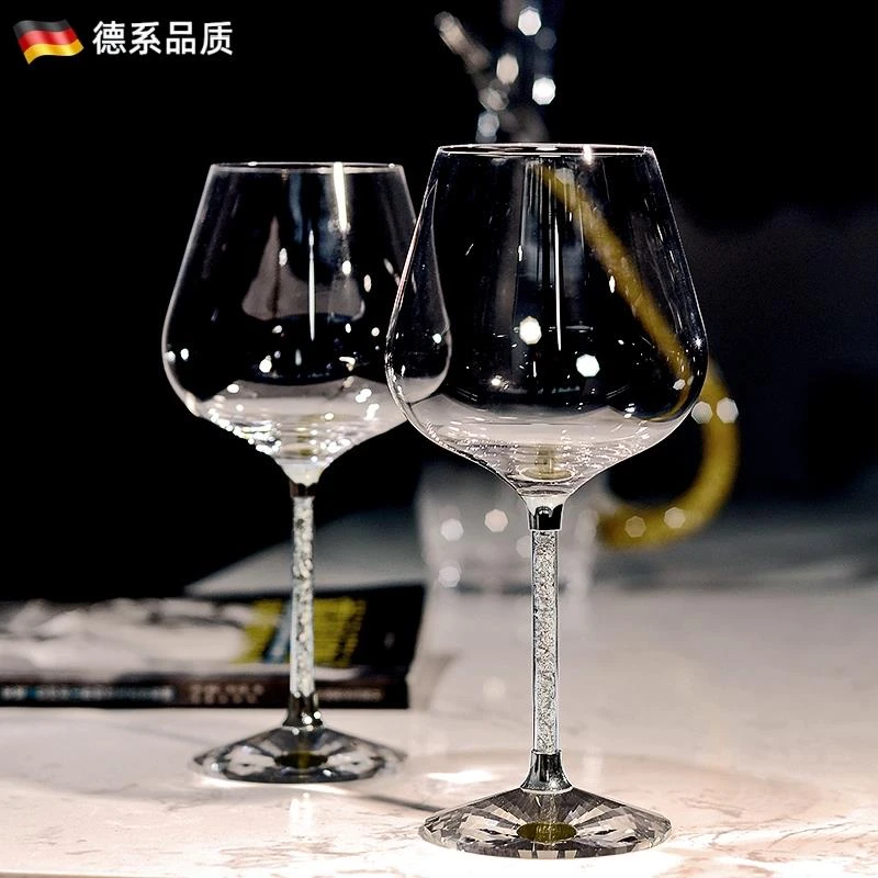 德国采购产品高端可及的豪华勃艮第红酒杯，供家庭使用，2件套礼