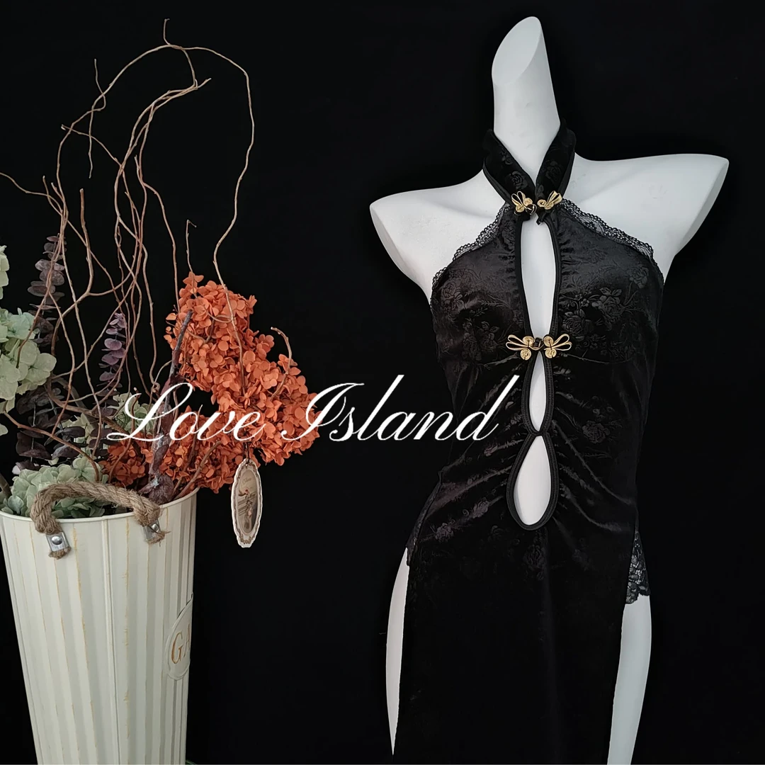 【暗香流金】80-200斤古典民国风性感高叉私房睡衣高级感复古睡裙