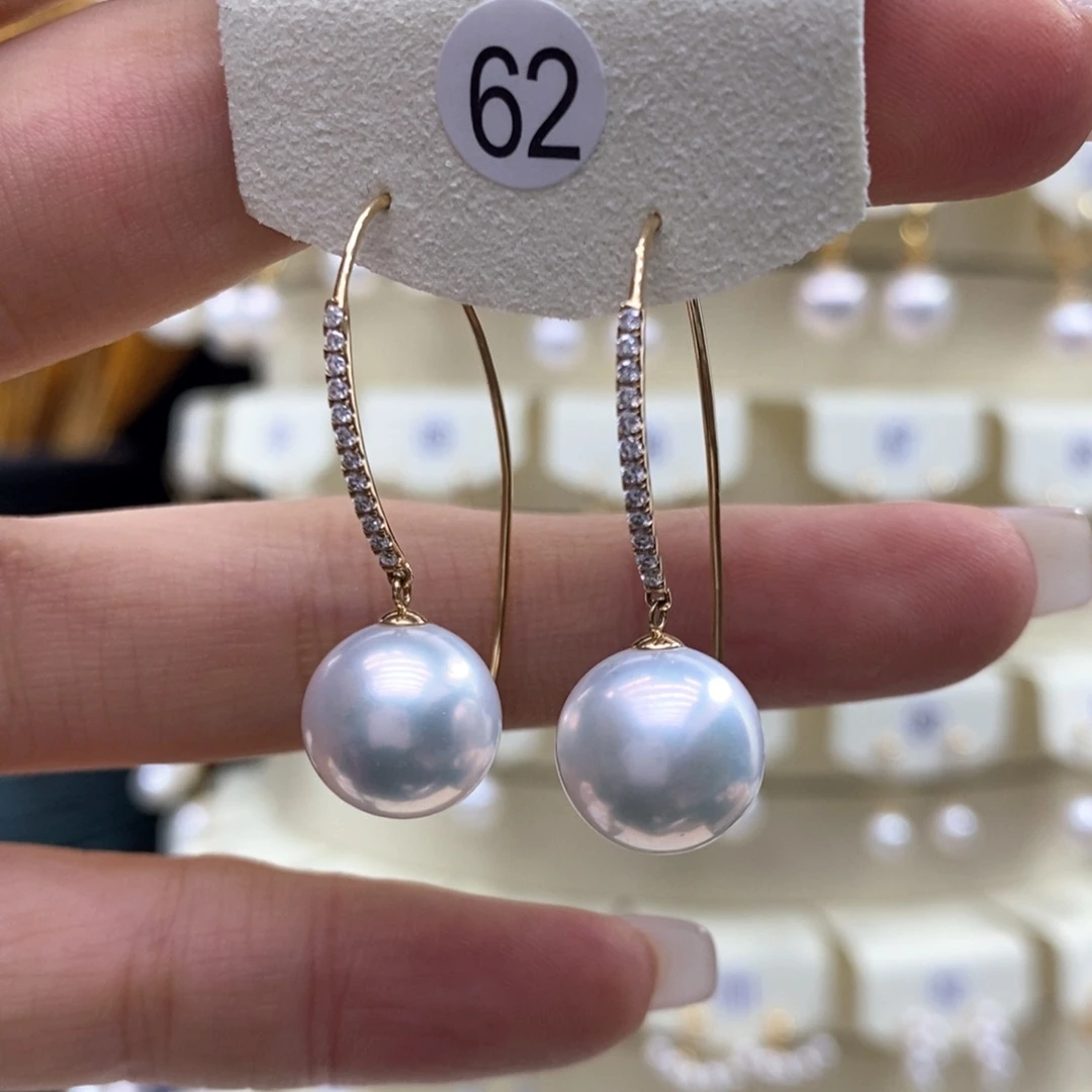 淡水珍珠耳饰18K金镶嵌