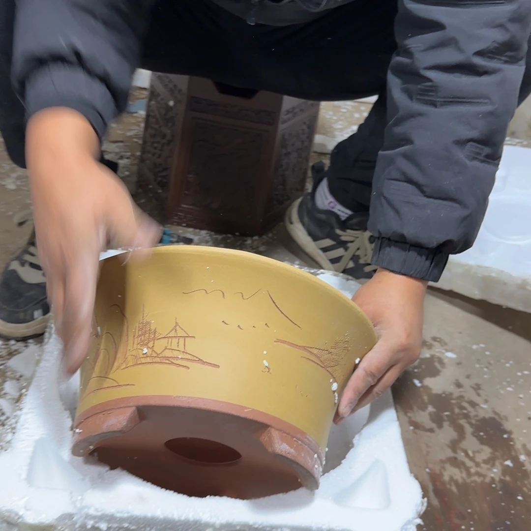 紫砂花盆口径33.14口径