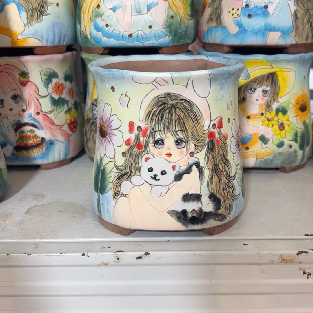 景德镇手绘花盆陶瓷11/12